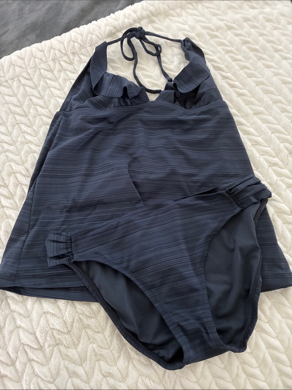 Striped Navy Halter Tankini Set Size Small/Medium